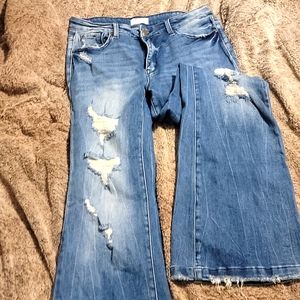 Petra153 distressed wide flare jean size 30